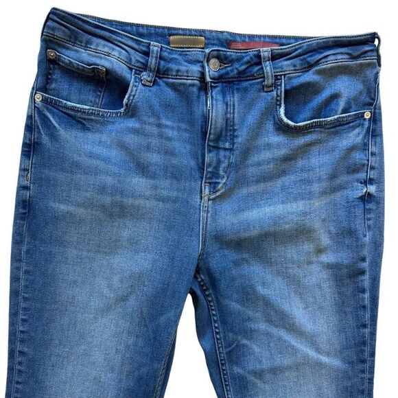 Pilcro High Rise Straight Leg Jeans Blue Denim Stretch Size 32 Anthropologie - Picture 3 of 13